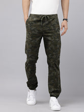 Men's Olive Cotton Bahamas Joggers Fit Camouflage Printed 4 Pocket Jogger Trouser
